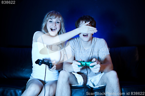 Image of Couple playing video games