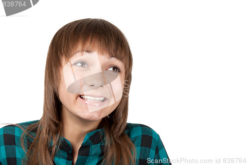 Image of Portrait of the girl beside which pain head