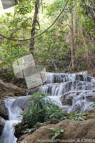 Image of Waterfall in jungle in Thailand