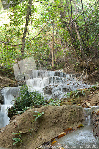 Image of Waterfall in jungle in Thailand