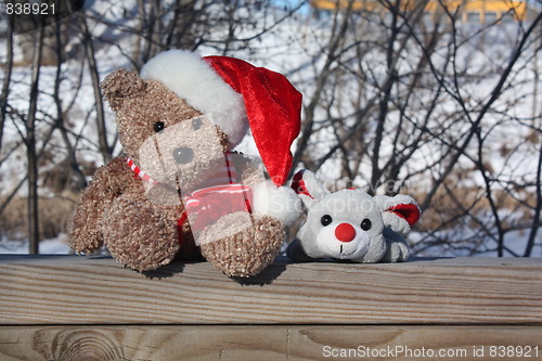 Image of Christmas bear and mouse.