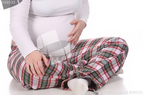 Image of pregnant woman holding belly 