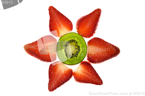 Image of Strawberries and a kiwi