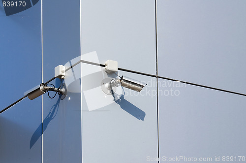 Image of Two security cameras