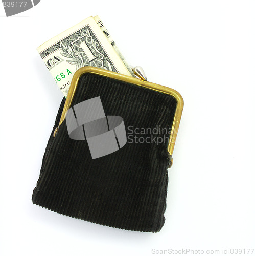 Image of Purse with one dollar