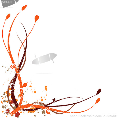 Image of Orange Floral Background