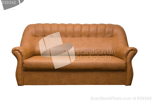 Image of Brown leather sofa