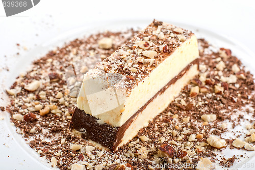 Image of chocolate cake with nuts
