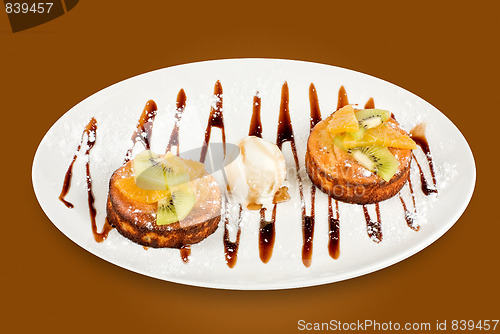 Image of Tasty dessert with ice cream