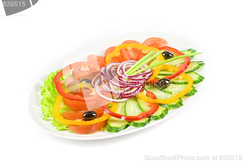 Image of sliced vegetables at the dish
