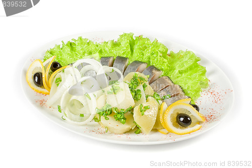 Image of Herring with potato and vegetables