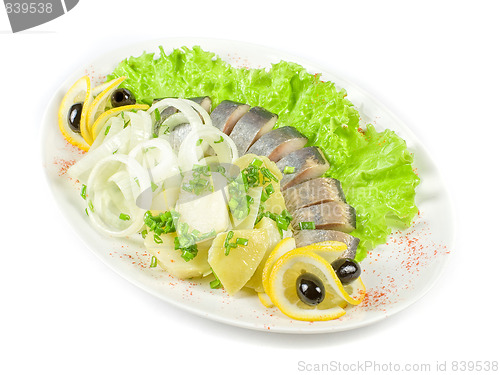 Image of Herring with potato and vegetables