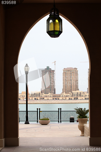 Image of Doorway and lantern in Qatar