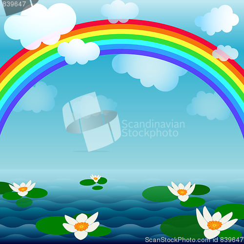 Image of Bright spring water background 
