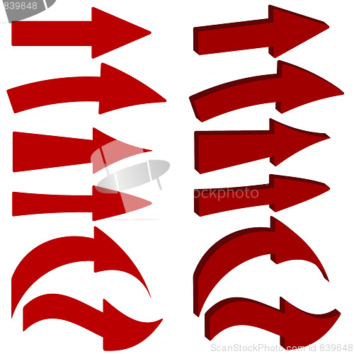 Image of Set of red arrow icons