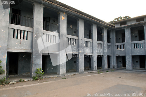 Image of old deserted rugged building on a bright sunny day