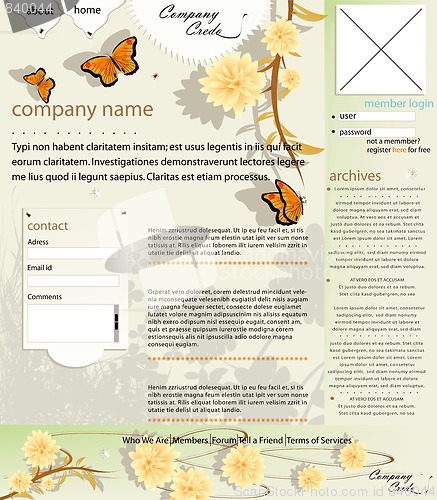 Image of Web site layout