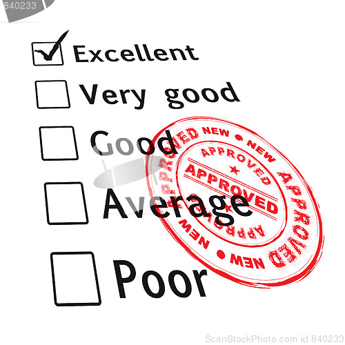 Image of excellent evaluation pass