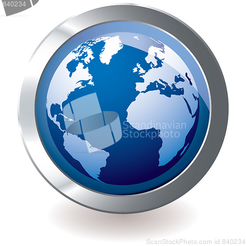 Image of blue icon earth globe