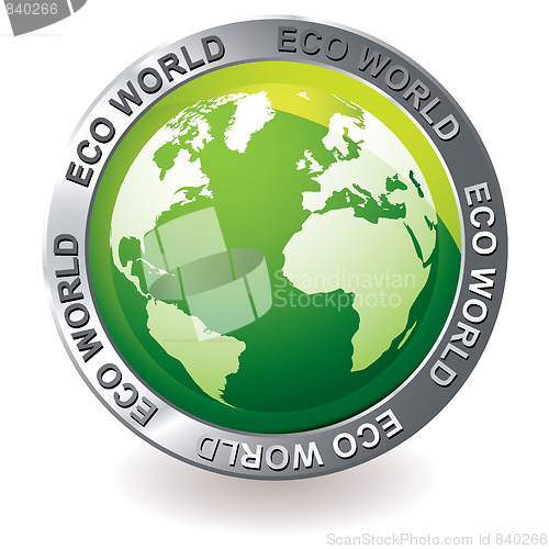 Image of green icon eco earth globe