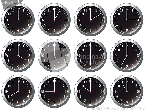 Image of office clock black all times