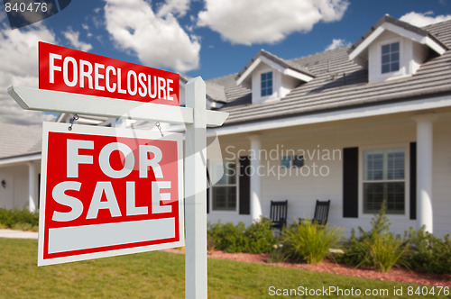 Image of Foreclosure Real Estate Sign and House - Left