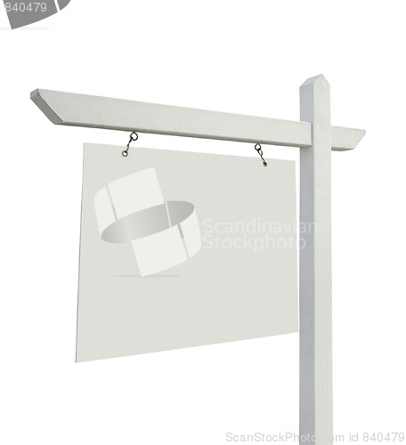 Image of Blank Real Estate Sign on White