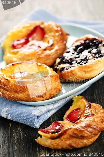 Image of Plate of fruit danishes