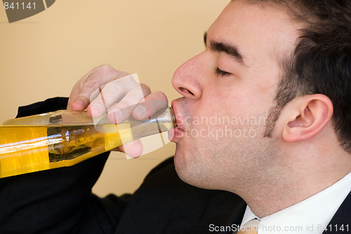 Image of Man Drinking Beer