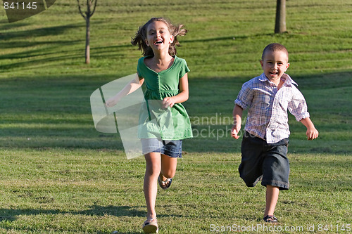 Image of Two Kids Running