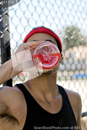 Image of Athlete Drinking Juice