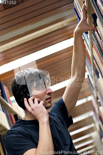 Image of Man Searching at the Library