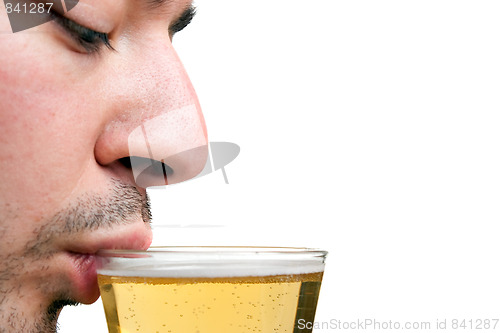 Image of Man Drinking Beer