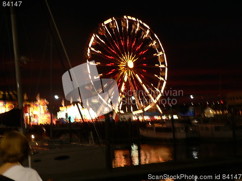 Image of Ferris wheel at night