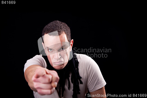 Image of Angry man pointing
