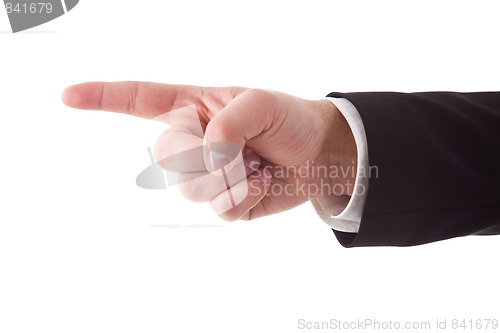 Image of a detail of a hand pointing
