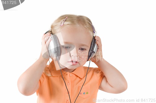 Image of Little girl with headphones