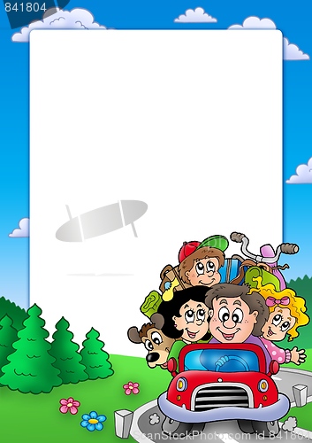 Image of Frame with family going on vacation