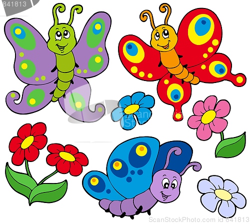 Image of Various cute butterflies