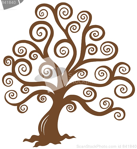 Image of Stylized brown tree silhouette