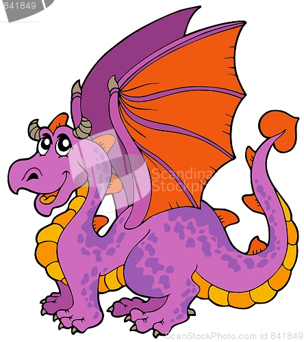 Image of Cartoon dragon with big wings