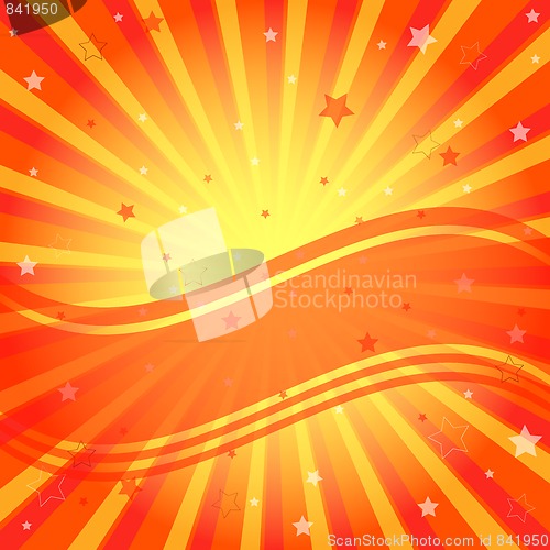 Image of Abstract Vivid Orange Background With Rays