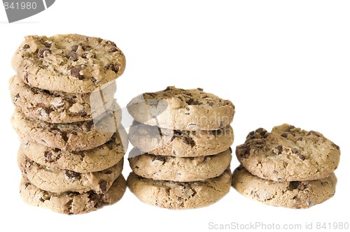 Image of stacks of chocolate chip cookies