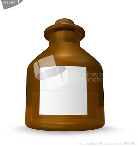 Image of brown bottle with blank label