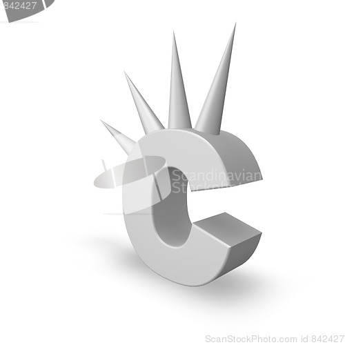 Image of letter c with prickles