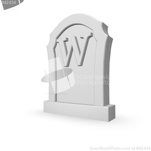 Image of gravestone with letter w