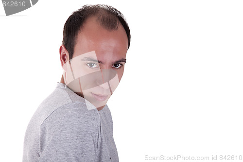 Image of Handsome man, looking over shoulder