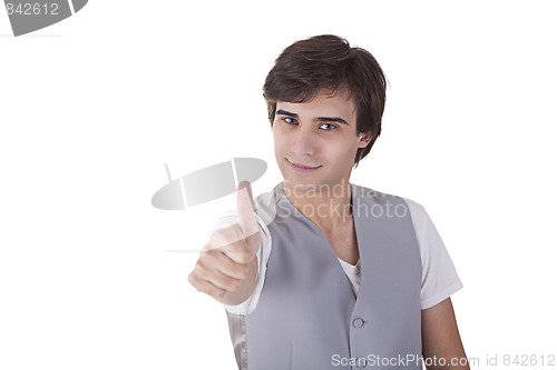 Image of young men with thumbs up hand sign