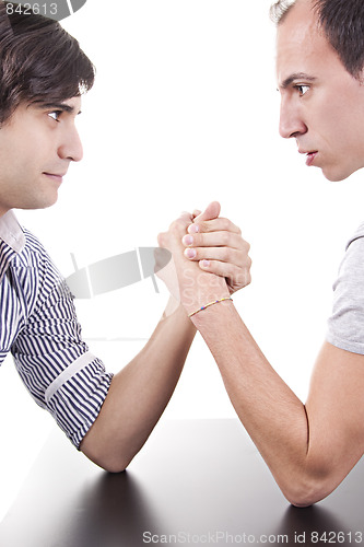 Image of two young men wrestling