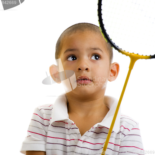 Image of boy with badminton racquet